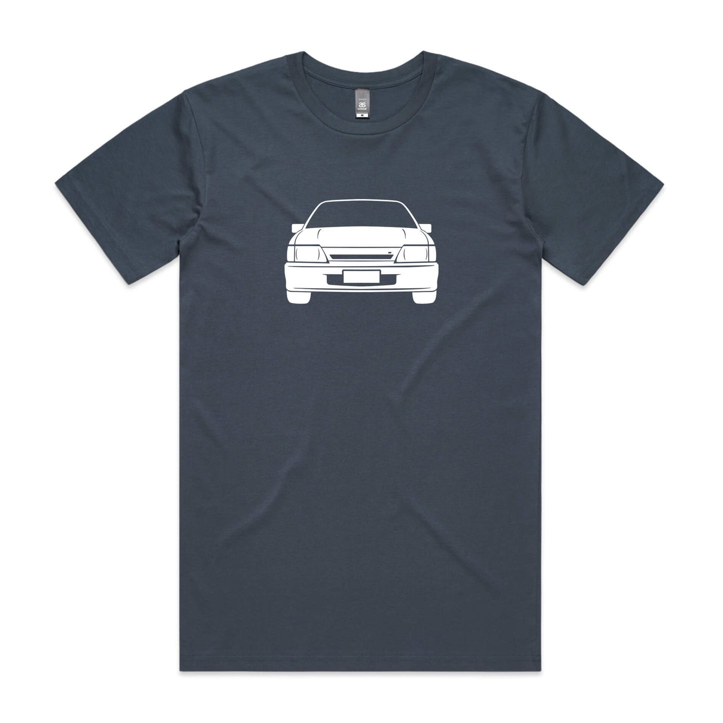 Holden VK Commodore t-shirt in Petrol with white car graphic