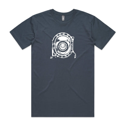 Rotary engine t-shirt in Petrol
