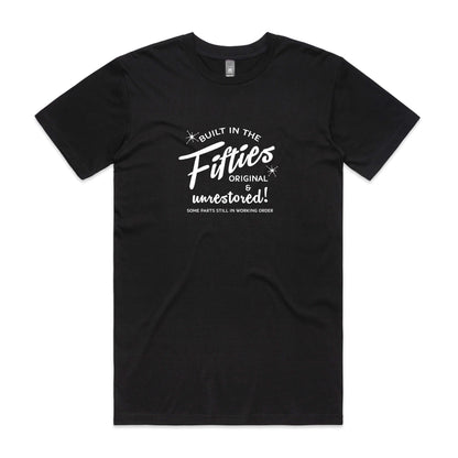 Built in the Fifties t-shirt in black with white slogan print