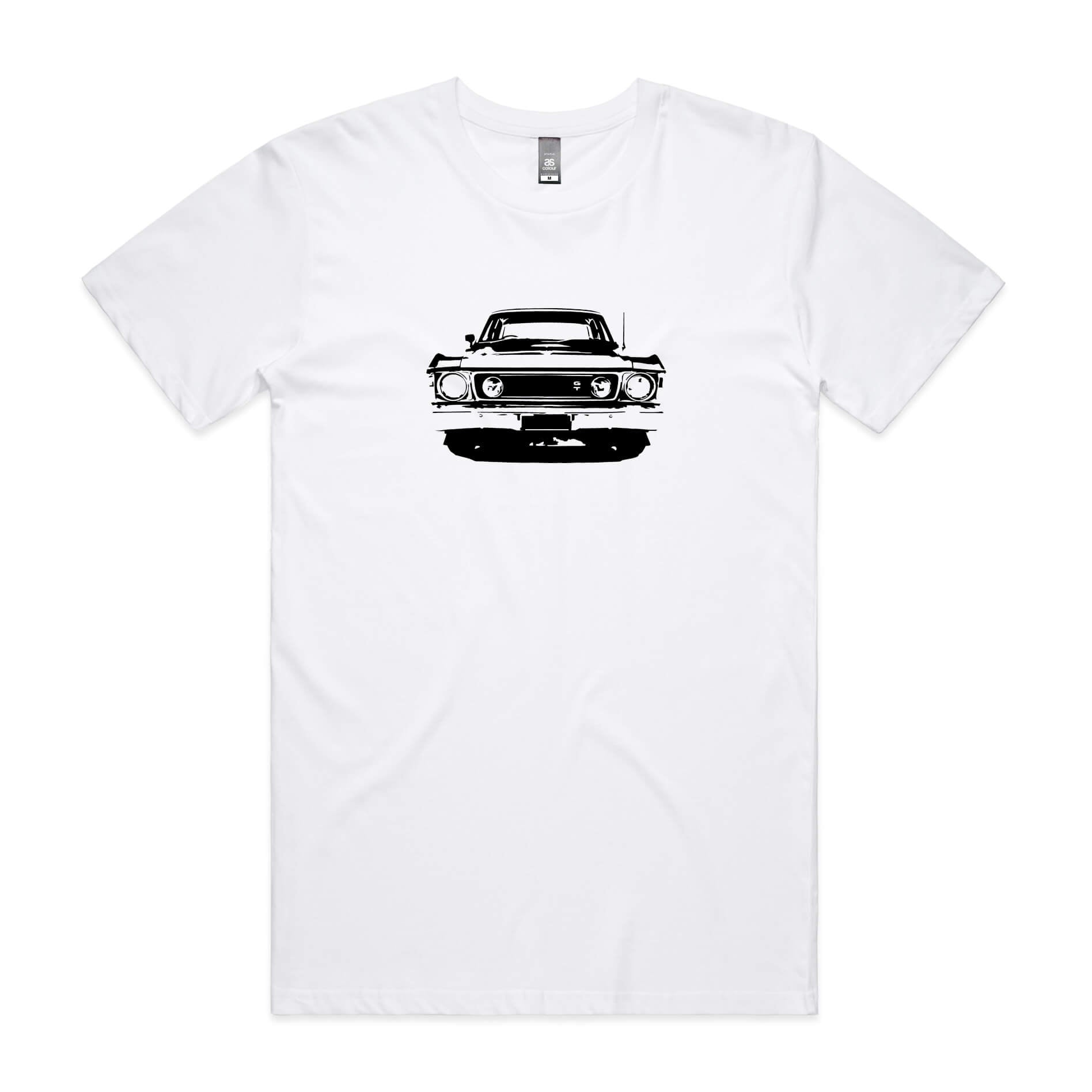 Ford XW Falcon t-shirt in white with black GT car graphic