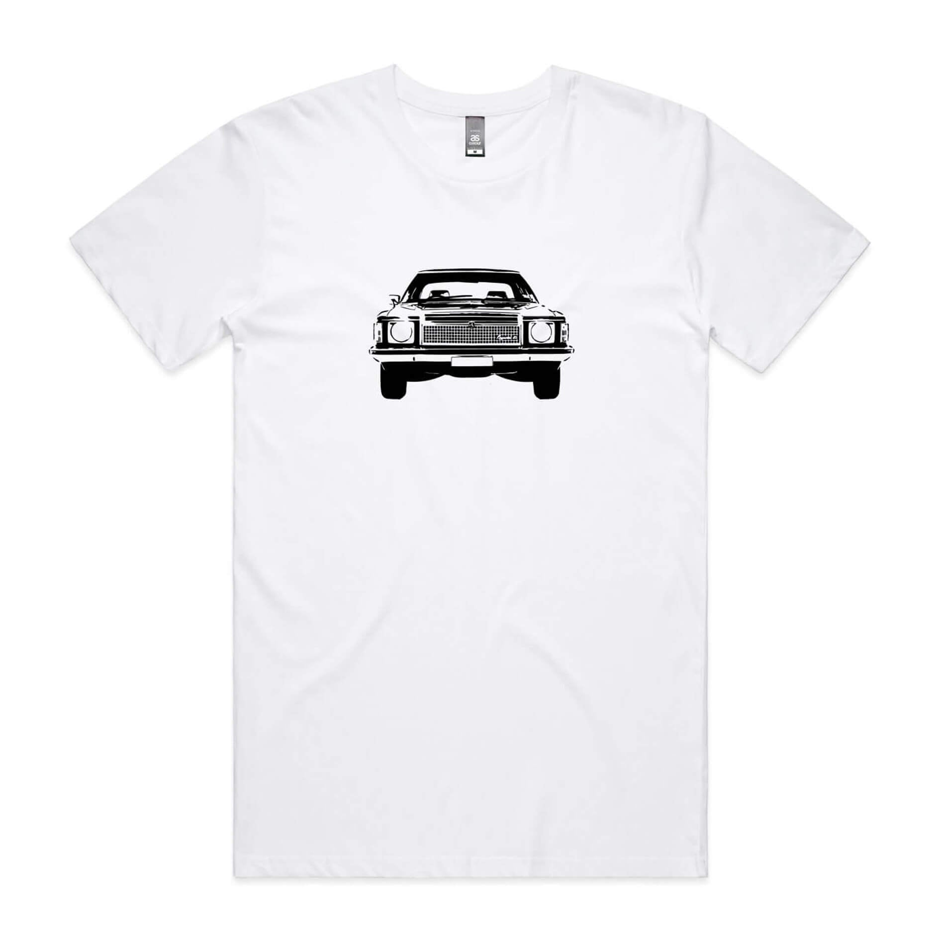 Holden HZ Kingswood t-shirt in white with black car silhouette graphic