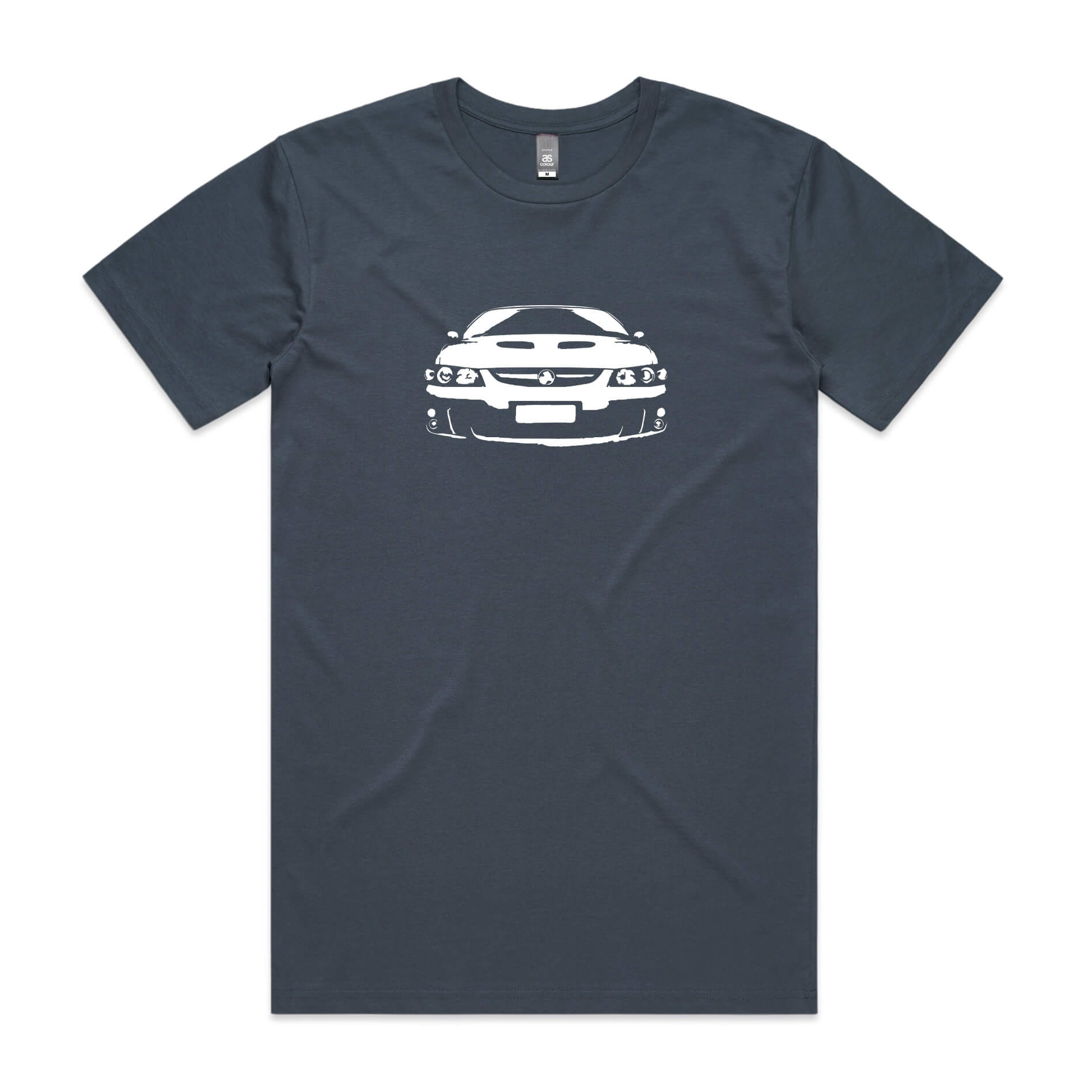 Holden VC8 Monaro t-shirt in petrol blue with white Commodore car graphic