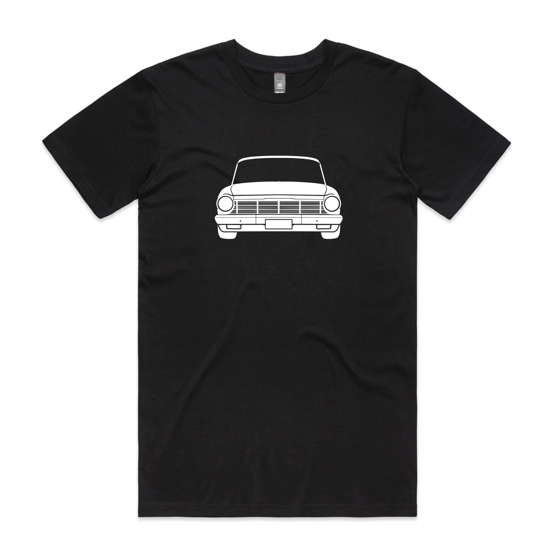 Holden EH t-shirt in black with white classic car graphic