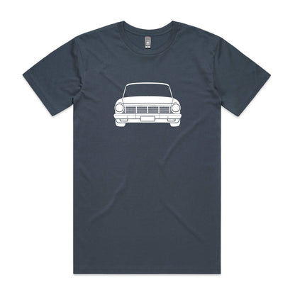 Holden EH t-shirt in petrol blue with white classic car graphic