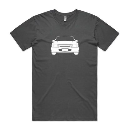 Holden VK Commodore t-shirt in charcoal grey with white car graphic