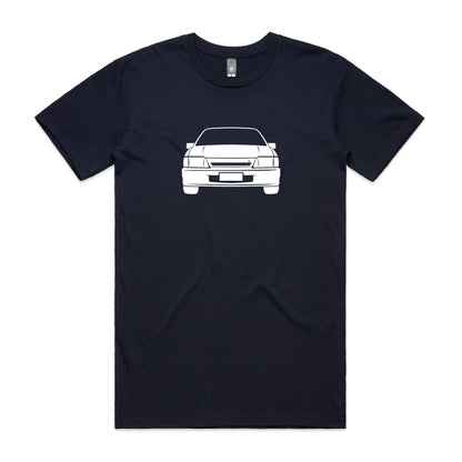Holden VK Commodore t-shirt in navy blue with white car graphic