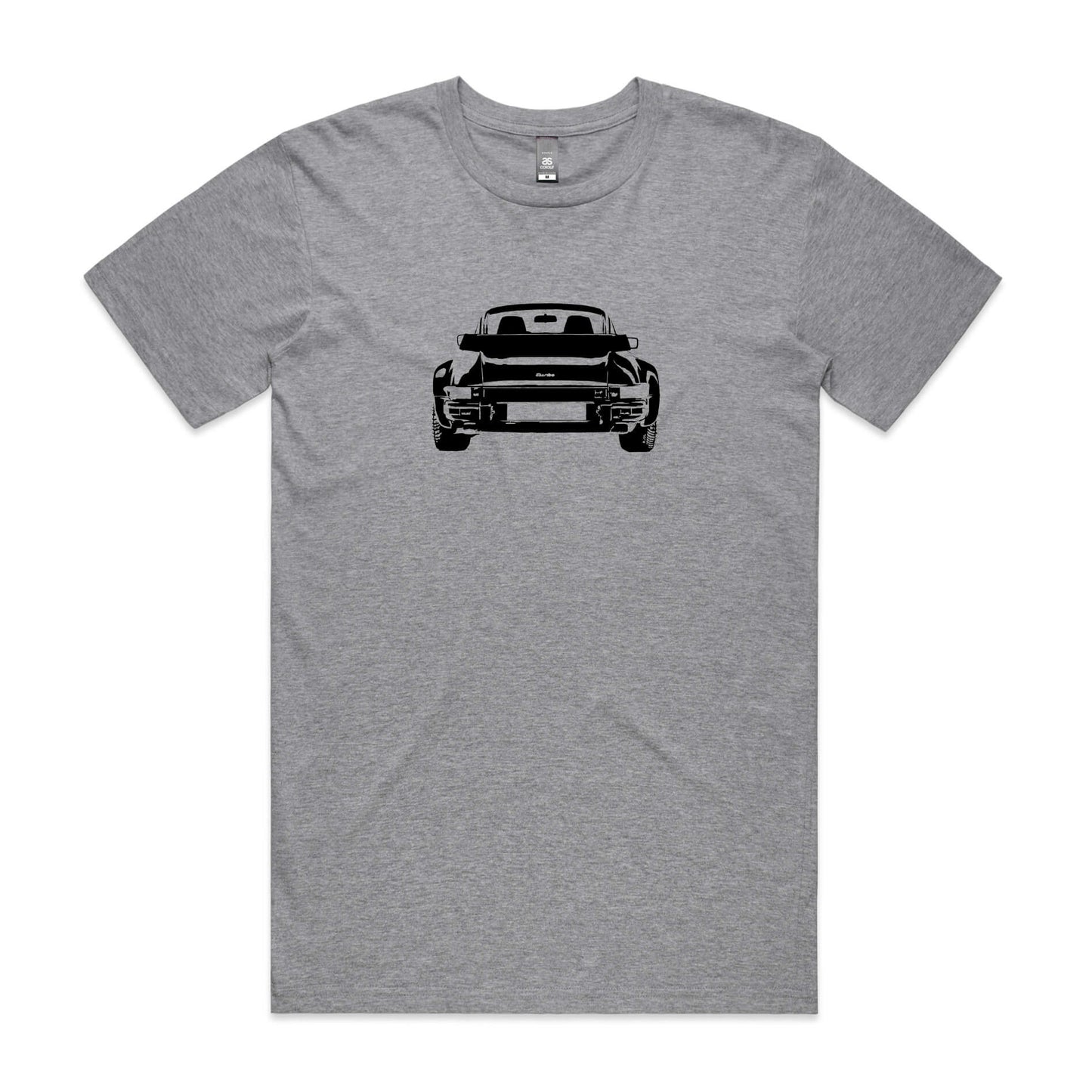 Porsche 911 turbo t-shirt in grey with a black car graphic
