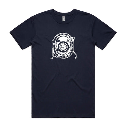 Rotary engine t-shirt in navy blue