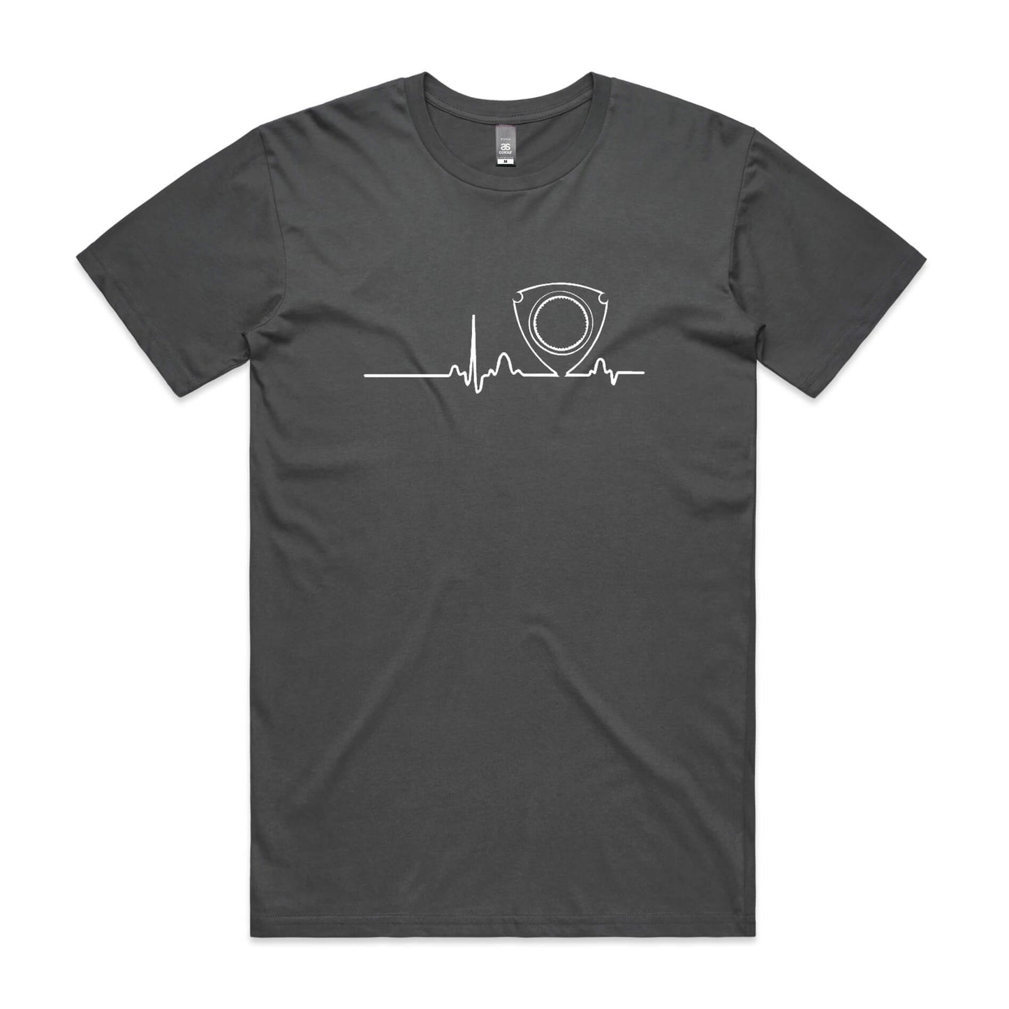 Rotary pulse t-shirt in charcoal grey