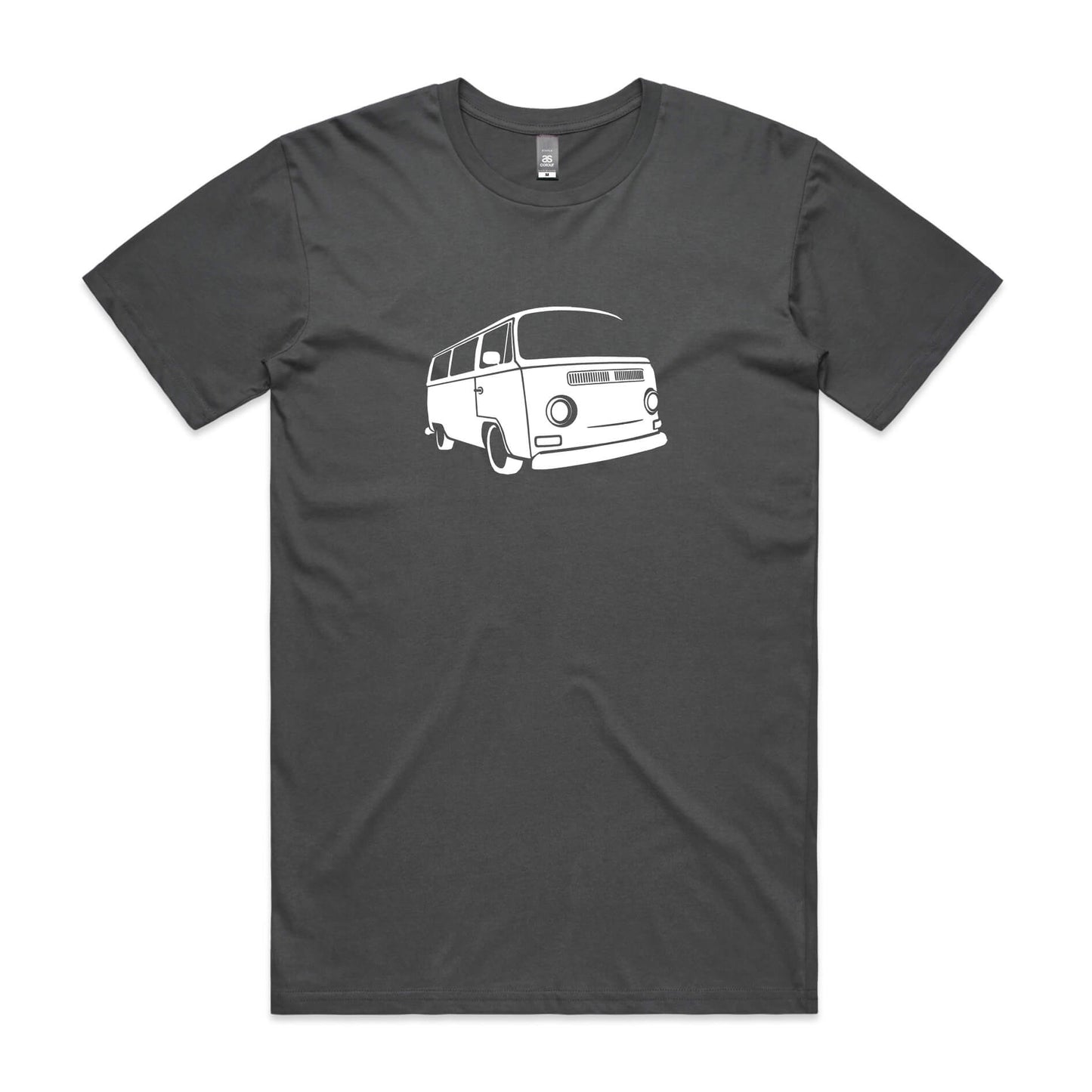 VW Kombi t-shirt in charcoal grey with white Volkswagen bus graphic