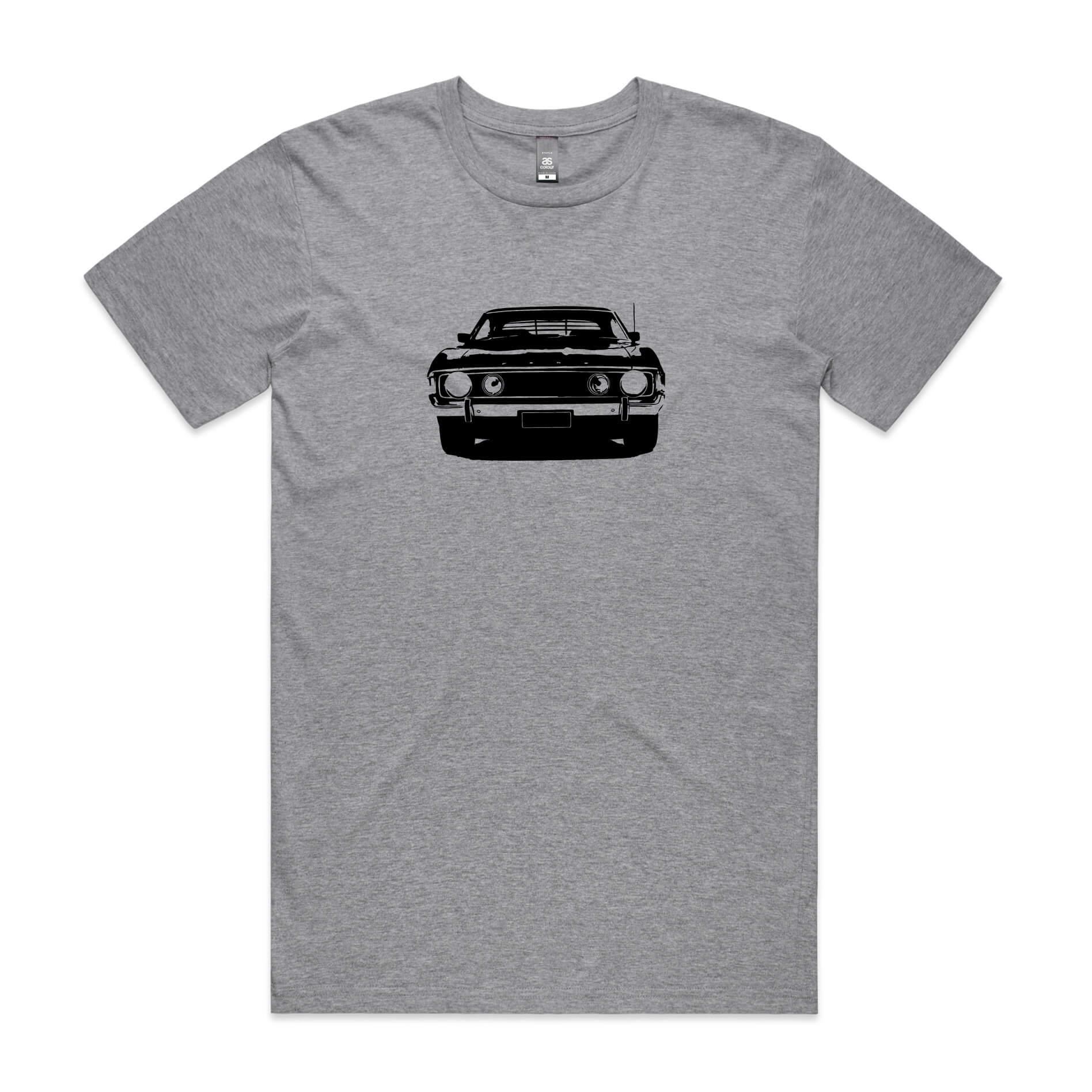 Ford XA Falcon t-shirt in grey with a black car silhouette graphic